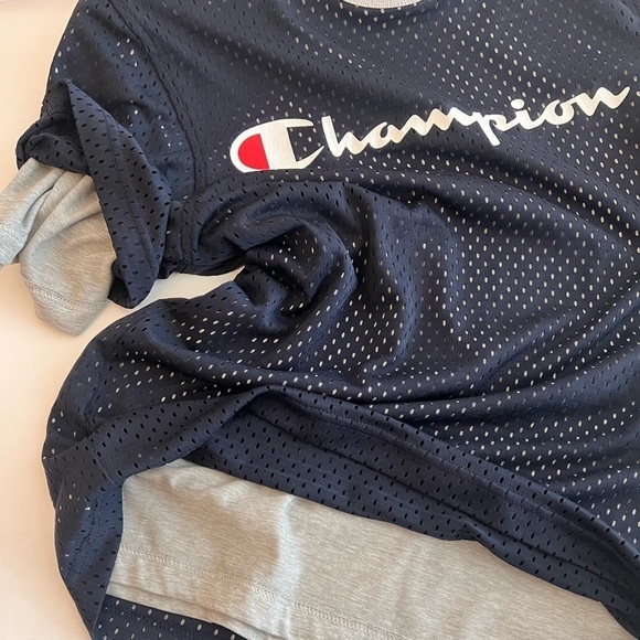 NWOT Mens Champion Reversible Mesh Tee Navy - Picture 2 of 10
